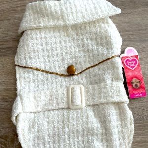 NWT tweed belted dog jacket